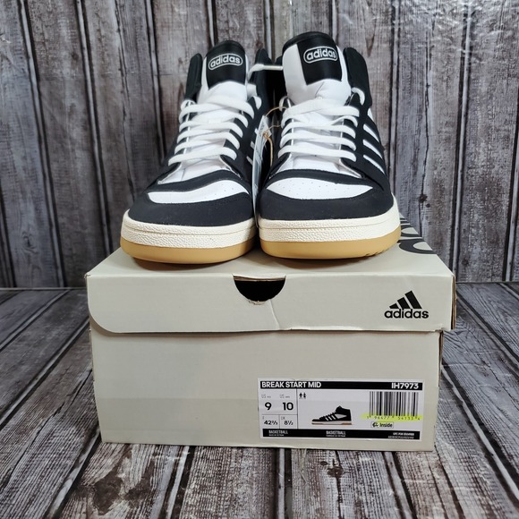 adidas Other - Adidas Unisex Break Start Mid Basketball Shoes Black White IH7973 Size 9 Mens